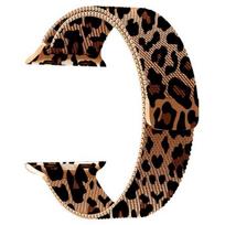 Apyrankė Apple Watch - MY-MONTRE - Milanese su leopardo raštu - Nerūdijantis plienas - Magnetinė - 38/40/41/42/44/45/49mm gryna