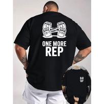 European sizes Dumbbell Fun Illustration Pattern Double-Sided Printed Men'S T-Shirt, Fitness Motivational Style, Comfortable And Versatile Top S juoda