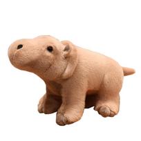 Brown Hippo Plush Toy Stuffed Simulated Zoo Animal Plushie Appeasing Companion Man Gift 30x17cm