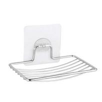 1/2pc Stainless Steel Soap Rack No Punching Wall Mounted Single Layer Soap Rack Home Bathroom Drainage Soap Storage Holder