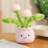 25cm Dandelion Potted Plant Simulated Plant Stuffed Plush Toys Flowerpot Desktop Ornaments Spring Gifts For Home Decor 25cm rožinė