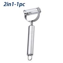 Stainless Steel Vegetable Peeler 4-in-1 Multi-Function Kitchen Tool with Anti-Slip Ergonomic Handle for Potato Carrot Cucumber