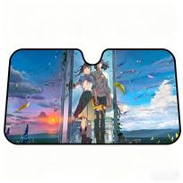 Anime S-Suzume Sun Visor Car Windshield Sunshade  Foldable Automotive  Protection Sun Block Cover
