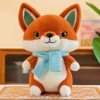 Kawaii New High Quality Fox Animal Plush Doll Wearing Scarf Yellow Red Cute Fox Plush Toy For Boys And Girls Appease Toys about 25cm