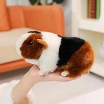 Minkštas tikroviškas jūrų kiaulytės pliušinis žaislas Žavingas kimštas gyvūnas Cavia Cobaya Hamsterio lėlė Mielos pliušinės žaisliukės Gyvūnų gerbėjai Pliušinių žaislų kolekcionieriai 19cm black