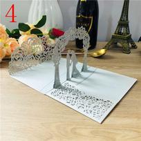 Pop up Wedding Invitation 3D Invite Card Laser cut Greeting Cards  Bride & Groom 4