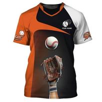 Custom Personalized Name Baseball T-Shirt 3D Print Short Sleeve Baseball Tee Shirt For Men Kids Tshirts Gift For Baseball Player S