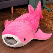 55-100cm Animacinis Mėlynas Ryklys Įdaryti Pliušiniai Žaislai Didelė Žuvis Banginis Kūdikis Minkštas Gyvūnas Ilga Pagalvė Lėlės Vaikų Gimtadienio Dovanos 55cm rožinė