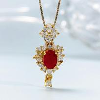925 Sidabro Rubino Pakabukas Karoliai Su Natūraliu Raudonu Brangakmeniu Fine Jewelry Dovana sidabras