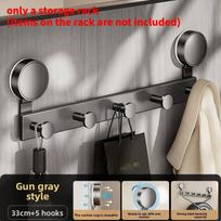 Suction Cup Door Hook Organizer With Strong Adhesive For Home Storage And Hanging Clothes Gray 33cm