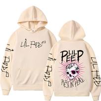 Rapper Lil Peep CryBaby Skeleton Hoodies Men Women Clothing Fashion Vintage Hip Hop Oversized Sweatshirt Casual Gothic Pullovers S chaki