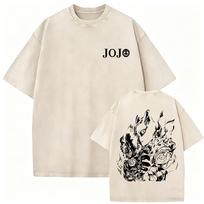 Washed Vintage Anime Jojo Bizarre Adventure Tshirt Manga Killer Queen T Shirts Men Cartoon Casual Oversized Tshirts Streetwear 2XL