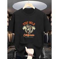 European sizes Men'S T-Shirt 100% Bulldog Riding Skateboard California Adventure Short-Sleeved T-Shirt Showcasing Unrestrained Wildness S juoda