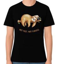Not Fast Not Furious Sloth Graphic Unisex T-Shirt Funny Chill Tee S