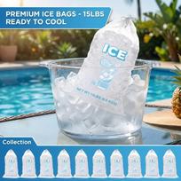 10-Pack Large Capacity Ice Bags with Drawstring for Freezer Storage one size