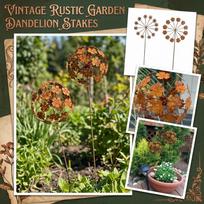 Vintage Garden Stake with Floral Ball Design for, Yard and Patio Decoration One Size ruda