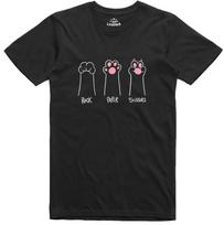 Funny Unisex T-Shirt Cat Paws Rock Paper Scissors T Shirt Regular Fit Cotton Tee L