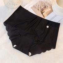 Thin solid color mask panties ice silk panties women's mid-waist breathable summer thin silk crotch shorts M80—100 juoda