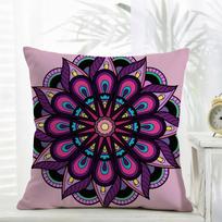 Art Decorative Mandala Style Decorative Cushion Cover Daily Washable Linen Pillowcase Soft For Sofa Bed Home Room Decor Peach skin 18*18(CM)-1Pcs