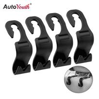 4 Pakuotės automobilio galinės sėdynės galvos atramos laikymo kablys bakalėjos prekėms Universal juoda
