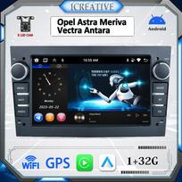 Automobilių radijas Android skirtas Opel para Astra Meriva Vectra Antara Zafira Corsa 2 DIN Multimedia GPS 1+32GB juoda
