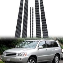 6 vnt. anglies pluošto automobilio lango durelių kolona B statramsčio stulpelio dangčio apdaila, tinkama Toyota Highlander 2001-2007 priedams