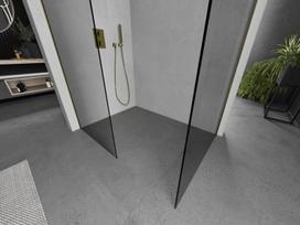 Mexen Kioto dušo siena Walk-in 120 x 90 cm, skaidri, auksinė šlifuota - 800-120-202-55-00-090