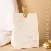 Kūrybiškos vestuvių dovanėlės saldainių dėžutės ir maišeliai Small (Champagne Color Leather + Pins)