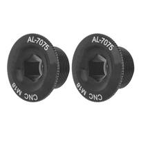 2Pcs Mountain Bike Crank Arm Fixing Bolts Bicycle Aluminum Alloy Crank Cover Screw Cap Black