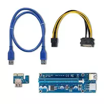 Qoltec PCI-E Riser 1x - 16x | USB 3.0 | ver. 009S | SATA / PCI-E 6-pin