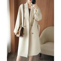 2025 Autumn/Winter Women's Mid-Length Double-Faced Cashmere Belted Camel Coat L (Approx. 59-66 kg)