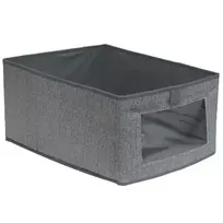 BESK Storage box 40x25x20cm with window, grey