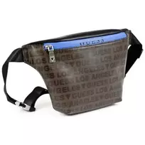 GUESS Dan, Textile Fanny Pack, Bum Bag, Black/Brown, For Men