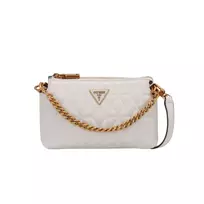 GUESS Elenia, Mini Textile Crossbody Bag, Stone, QB867772, For Women