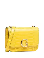 GUESS Corily, Textile Crossbody Bag, Yellow, 18.5 x 14.5 x 7 cm, For Women