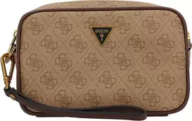 GUESS Vezzola, Polyurethane, Small, Textile Crossbody Bag, Brown, GU154H046-O11, 13x20x5 cm, Unisex
