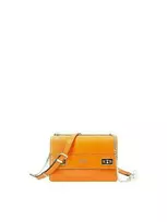 GUESS Katey, Convertible Crossbody Flap Bag, Textile Crossbody Bag, Orange, HWCG78 70210, 23.5 x 16 x 7.5 cm, For Women