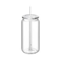 NEW 300ml Capacity Snow Globe Tumbler Break-Resistant Reusable Mason Jar Cups Double Layers Pre-Drilled Water Bottles DIY Gift
