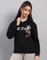 Monte Carlo Women's Hooded Neck Full Sleeve Sweatshirt XL juoda