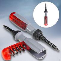 Adjustable Angle Ratchet Screwdriver Set Foldable Manual Multifunctional for Travel 245x36mm