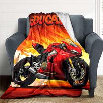 1 vnt. Ducati motociklo pledas, minkštas visų sezonų, su ryškiu dizainu, puikiai tinka namams, kelionėms ir dovanoms, idealus trumpam miegui ir stovyklavimui 80x120cm