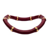 Gucci 2025 Spring Summer Collection Bamboo Shape Fashion Jewelry Enamel Aluminum Necklace Unisex necklace Red 830377IAAE08072 M,Red