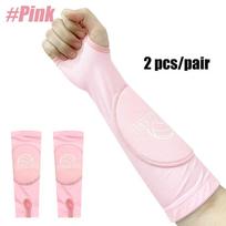 1 Pair Volleyball Padded Passing Forearm Hitting Sleeves Arm Sleeves And Wrist Ergonomic Support With Protection Pad Perfect For Girl Boy Adult Child rožinė
