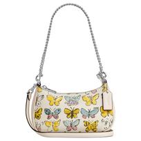 Coach Teri 19 Butterfly Print Coated Canvas Tote Crossbody Bag Small Women bags CAJ94-SVCAH Basic Set (Bag+Dust Bag)