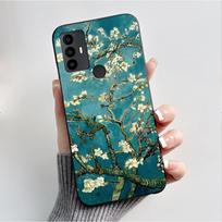 TCL 30 SE 30E 306 305 dėklui 6165D 6102H 6102A 6102D telefono dėklas Madingas drugelių gėlių Juodas minkšto silikono korpusas Bamperis TCL 30E
