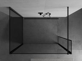 Mexen Kioto dušo sienelė Walk-in 120 x 70 x 30 cm, juoda rėmelis, juoda - 800-120-070-221-70-70-030