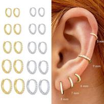 Minimal Girl's Small Hoop Earrings Mini Round Circle Earring Zircon Tiny Huggies Piercing Earing Trendy Jewelry Thin Hoops White-5 mm auksas