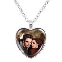 Movie Bella Edward Jacob Renesmee Pendant Necklace Glass Cabochon Twilight Character Chain Girl Women Fashion Jewelry