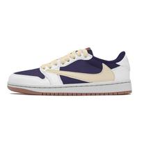 Travis Scott X Jordan Air Jordan 1 Vintage Basketball Shoes Unisex Low Top Blue DZ4137-700(Team723-) 35.5