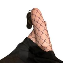 Women Pantyhose Fishnet Hollow Out High Elasticity Ultra-thin Skinny Solid Color Japanese Style Anti-slip Lady Long JK Thighs Skirt L
